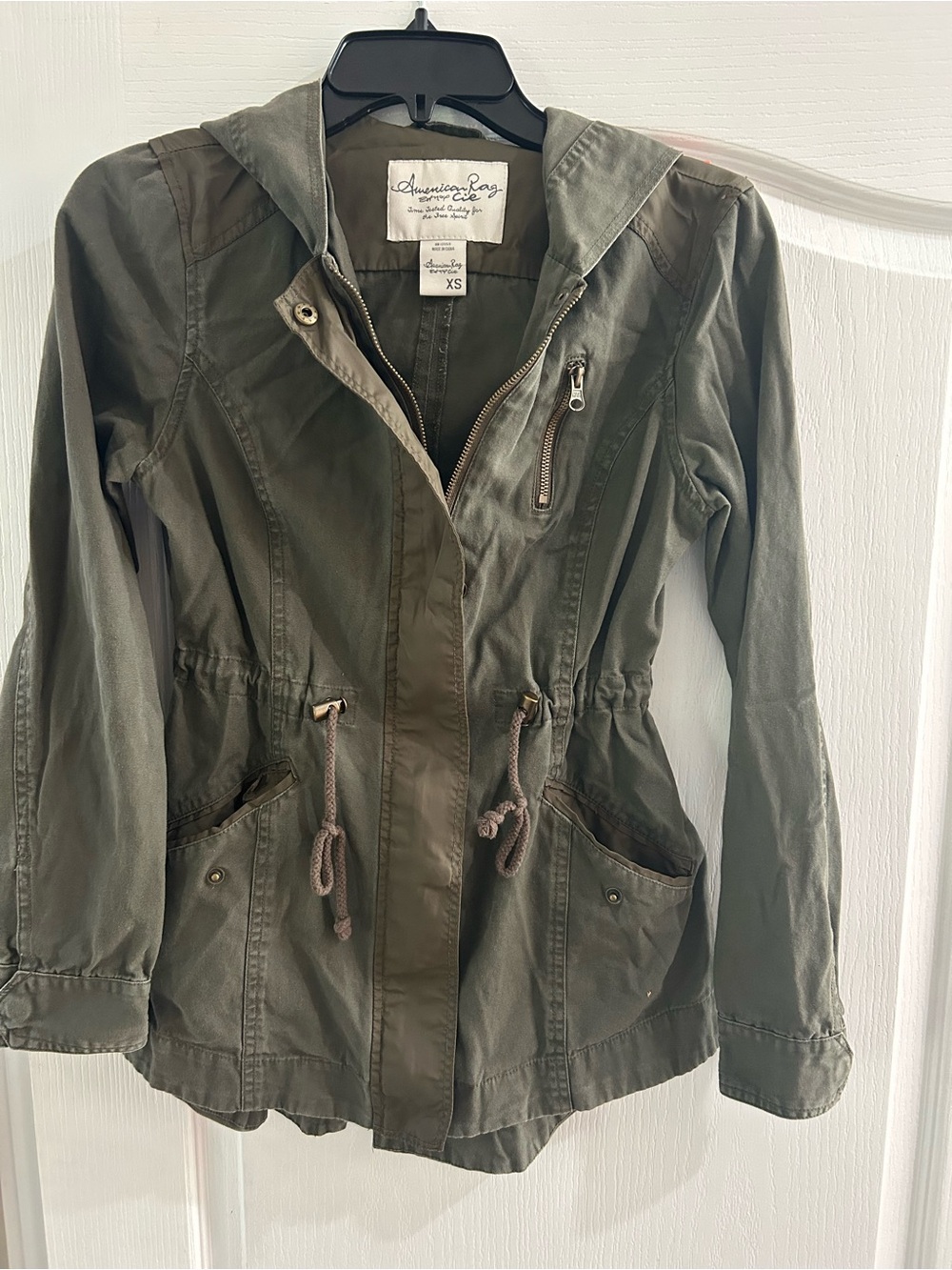American Rag Olive Green Utility Jacket with Hood